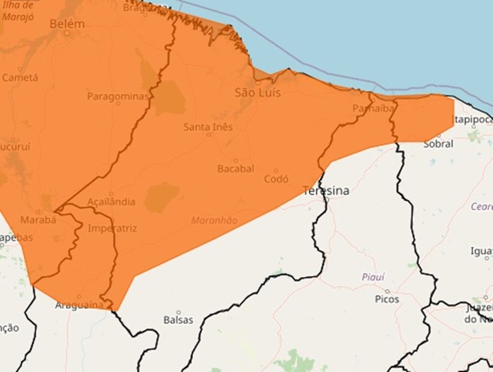 INMET emite alerta laranja para chuvas torrenciais no Piauí nesta quinta (06)