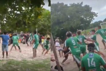 Partida de futebol termina com confusão generalizada no interior do Piauí