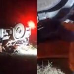 Caminhoneiro se machuca após carreta carregada de sal tombar no Piauí